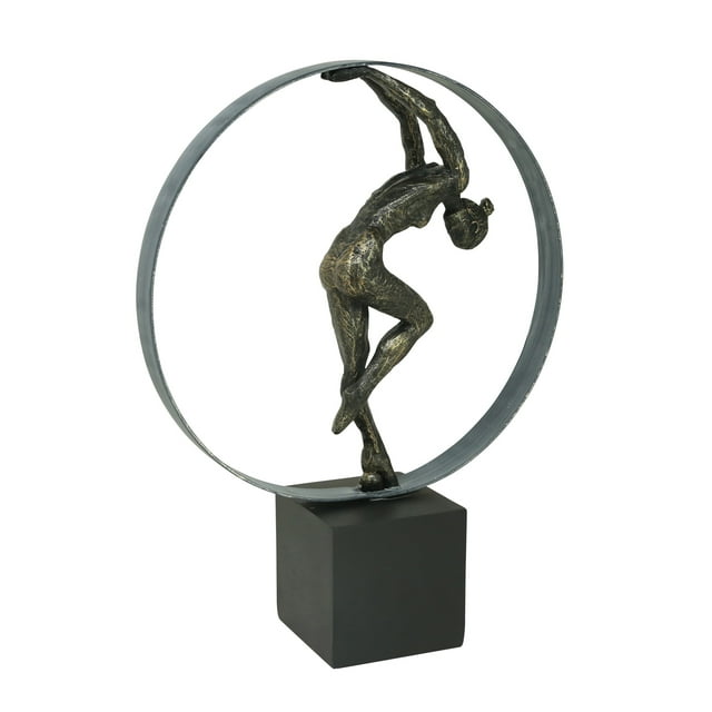 Sagebrook Home Sculpture Cercle Danseur en Résine, Bronze