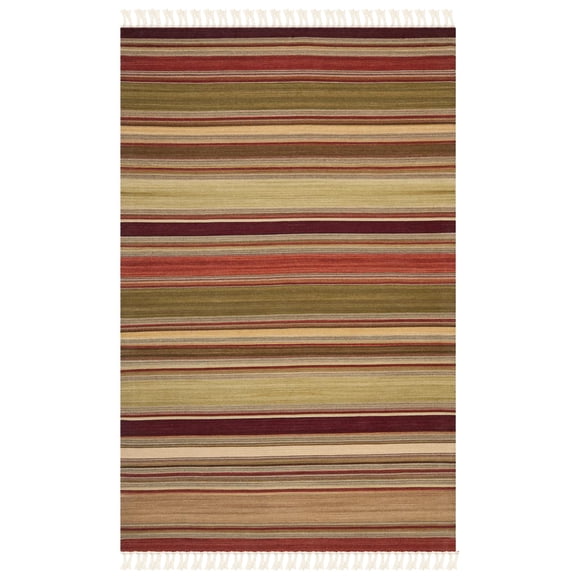 SAFAVIEH Striped Kilim Joey Striped Area Rug, Red, 6' x 9'