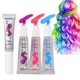 thumbnail image 1 of YIBABY 3 colores mágico semipermanente tinte para el cabello que brilla en la oscuridad UV neón gel para el cabello conjunto ligero lavable color peine maquillaje para concierto fiesta Halloween Navid, 1 of 5