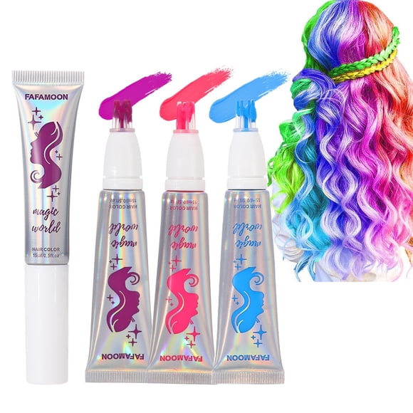 YIBABY 3 colores mágico semipermanente tinte para el cabello que brilla en la oscuridad UV neón gel para el cabello conjunto ligero lavable color peine maquillaje para concierto fiesta Halloween Navid