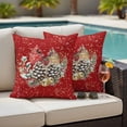 thumbnail image 4 of Christmas Outdoor Waterproof Pillow Covers, Red Cardinal Pine Cone Branches Snowflake Decorative Square Throw Pillowcase Sofa Cushion Sham for Patio/Couch/Chair, 16"x16" 2 Pack, 4 of 8