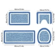 thumbnail image 3 of Tuvgenk Blue Bathroom Rugs Sets 4 Non-Slip Bathroom Rug Sets with Toilet Cover U Shaped Quick Drying Machine Washable Floor Mats for Home, 3 of 9