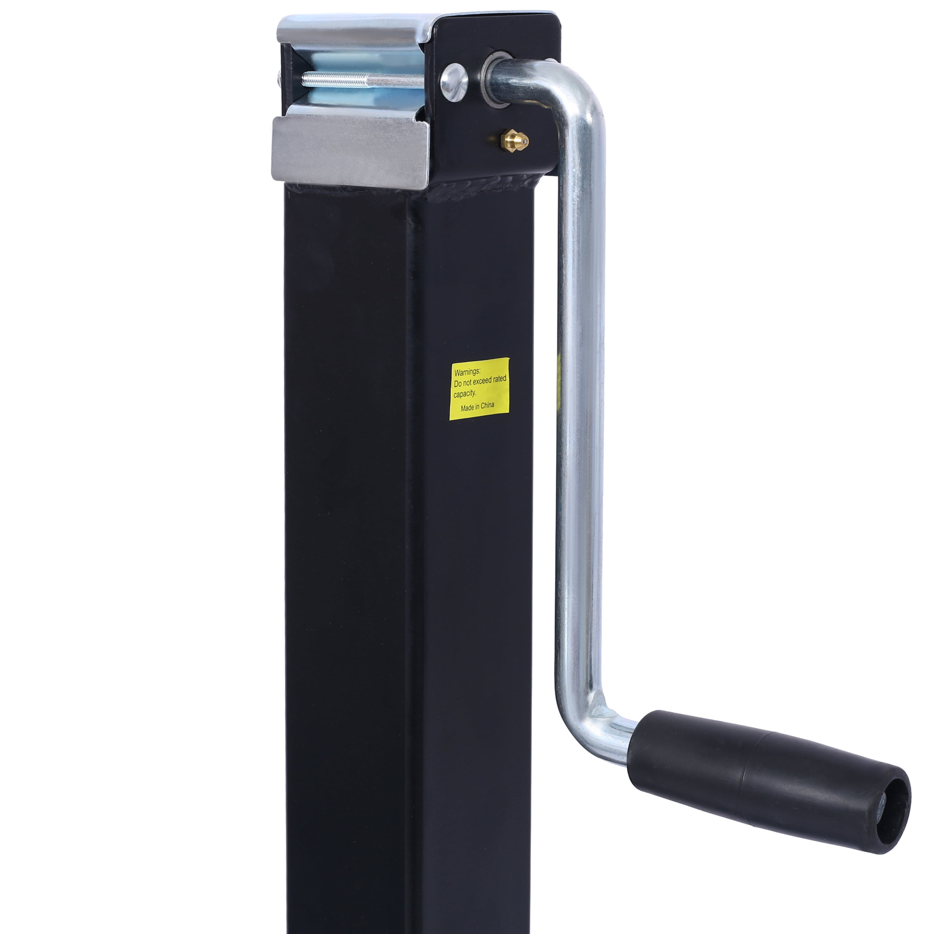 Steel Construction Black Powder Coated 8000 lbs Capacity Square Jack for Trailers & RVs Rust Resistant