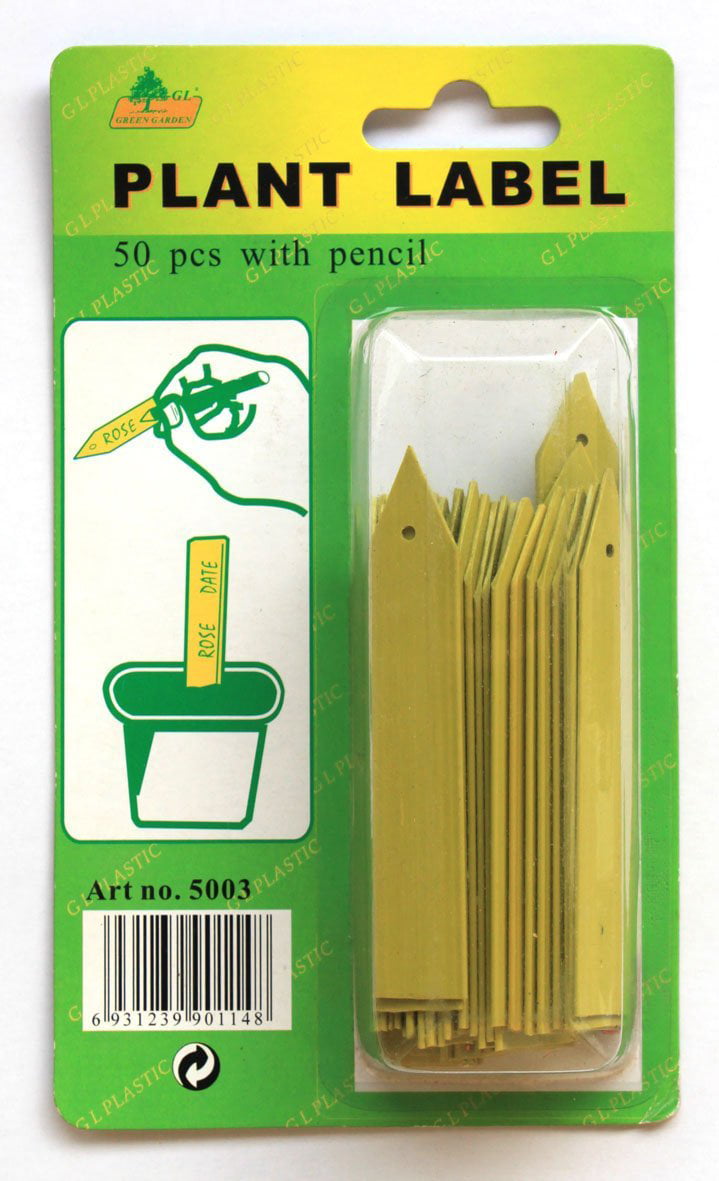 Labels Made in USA 4" X 5/8" Green Plastic Plant Stakes Nursery Tags 