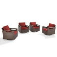 thumbnail image 4 of Opohoro 4-Piece Outdoor Wicker Conversation Set with Swivel Rocking Chairs and Cushions for Patio Porch Garden, 4 of 9
