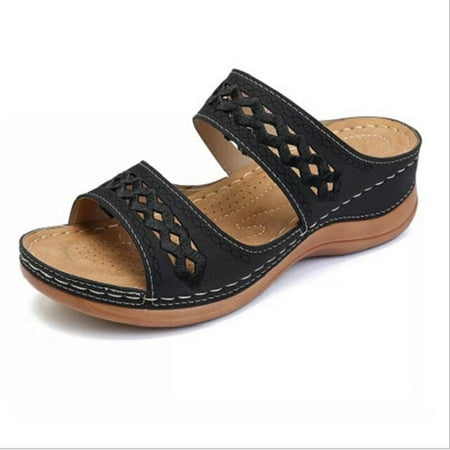 

Women Sandals Orthopedic Slippers Open Toe Summer Shoes Vintage Low Heels Female Platform Shoes Corrector Sponge Walking Sandals