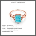 thumbnail image 5 of Gem Stone King 1.86 Ct Emerald Cut Green Turquoise 18K Rose Gold Plated Silver Ring (Size 7), 5 of 5