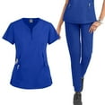thumbnail image 4 of Resivox Scrubs for Women Set Plus Size Medical Scrub Sets Stretchy V-Neck Yoga Scrub Pants and Tops Nursing Top Scrubs with Pockets Royal Blue S, 4 of 4
