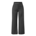 thumbnail image 4 of EDFBUYKRS Female Women Pants Casual Work Pants Women Petite Short Stretch Women Elegant Trousers Stitching Pocket Wide Leg Trousers S, 4 of 6