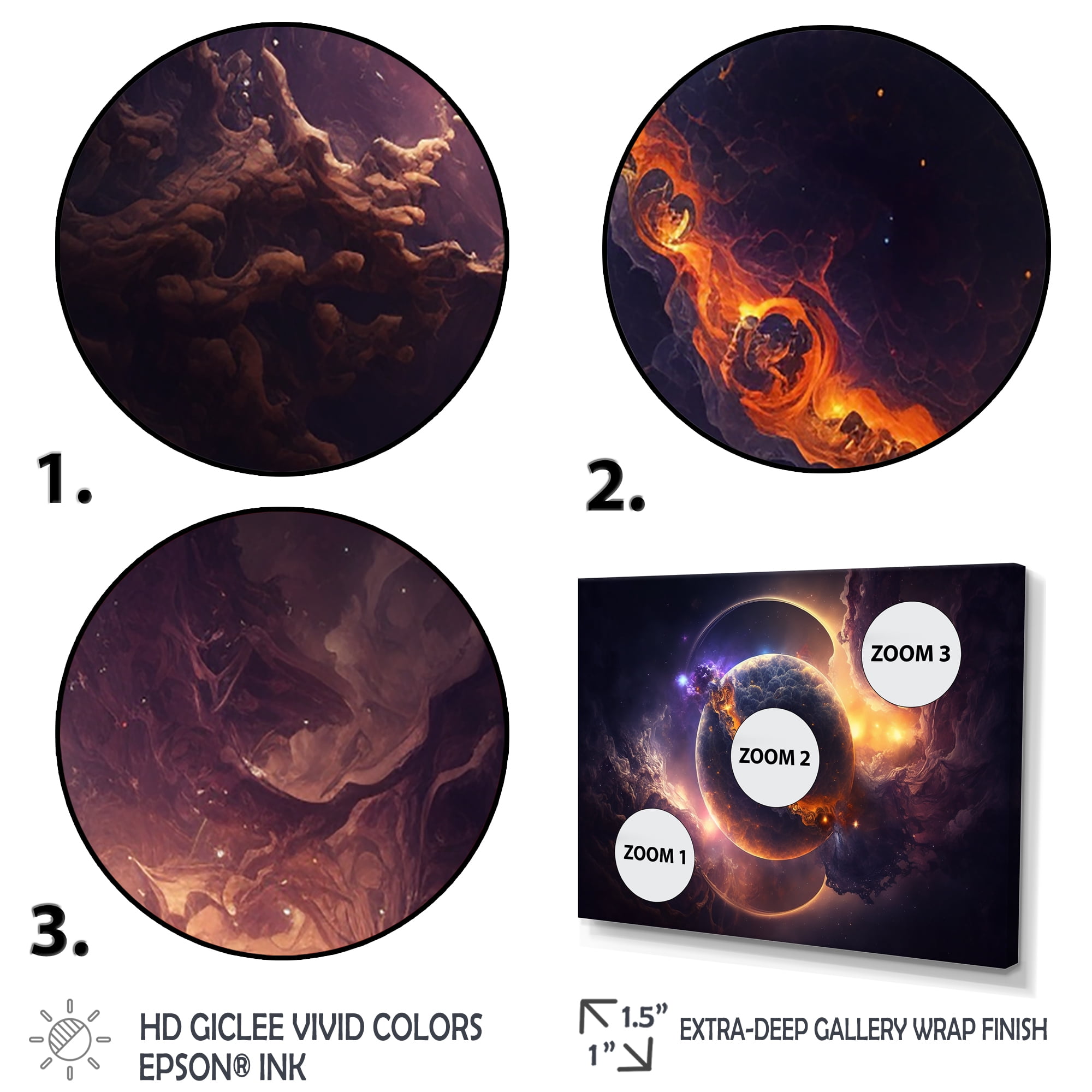 Designart Deep Space Planet Fusion VIII Canvas Wall Art
