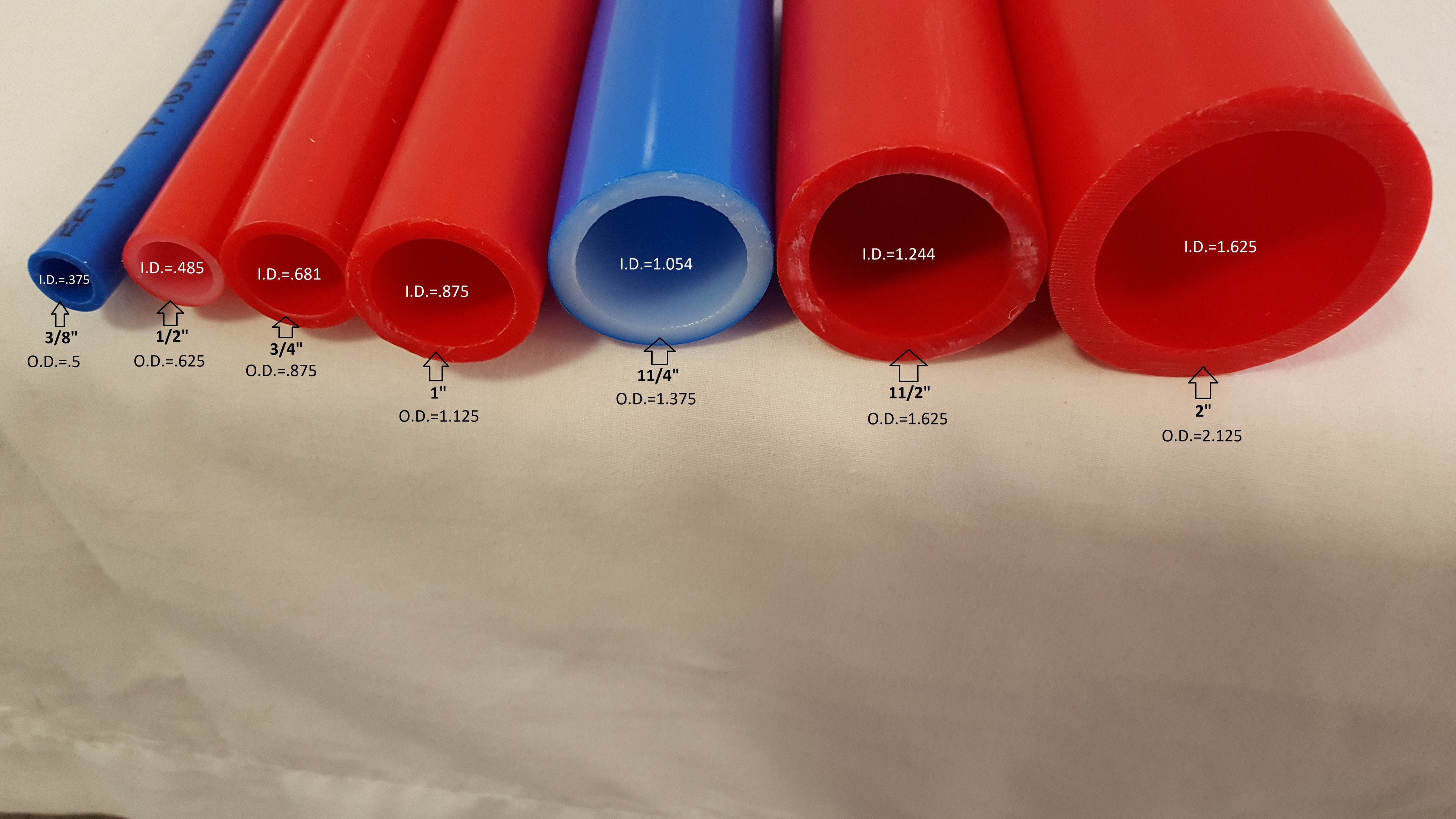 1/2" 600' Coil 300' RED & 300' BLUE Certified Non-Barrier PEX Tubing Htg/Plbg 