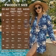 thumbnail image 5 of Renewold Womens Beach Cover Up Shirt Button Up Shirt Women Long Sleeve Beach Blouses Bathing Suit Cover Up with Pockets Soft Breathable Summer Swimwear, Blue Octopus Print, 3XL, 5 of 7