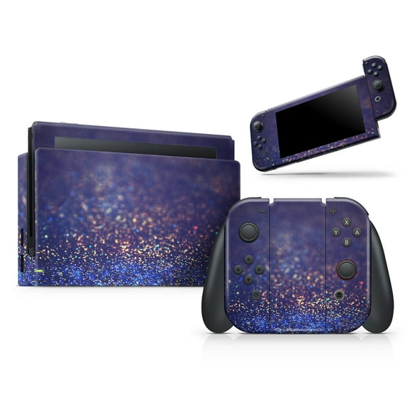 DesignSkinz Deep Blue with Gold Shimmering Orbs of Light Full-Body Skin Decal Wrap Cover for Nintendo Switch