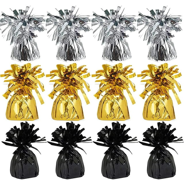 Pesas metálicas para globos The Dreidel Company, 14 cm, paquete de 12