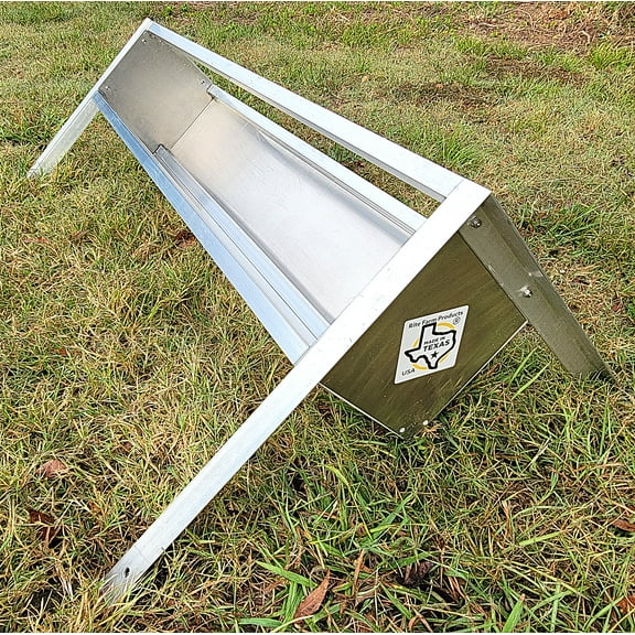 48 Inch 4 Ft Welded Aluminum Sheep & Goat V Trough Feeder with Anchors USA Made