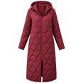 thumbnail image 5 of cocolona Womens Long Quilted Jacket LightWeight Long Sleeve Hooded Zipper Puffer Coat Casual Loose Solid Color Winter Warm Snow Long Outerwear, 5 of 6