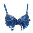thumbnail image 4 of Traje de Danza de Vientre para Mujeres Profesionales Ropa Interior Lencería con de Imitación Accesorio de Disfraces 36/80 Azul Sunnimix Sujetador de danza del vientre de mujer, 4 of 8