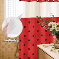 thumbnail image 1 of No Hook Shower Curtain with Built-in Rings - Abstract Summer Washable Waterproof Fabric Bathroom Curtains for Hotel,Rentals, Stall 36 X 72 Inch , Watermelon Polka Dot Green Red, 1 of 8