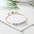 thumbnail image 3 of Gem Stone King 2.62 Ct Round Blue Tanzanite 18K Rose Gold Plated Silver Tennis Bracelet for Women, 3 of 3