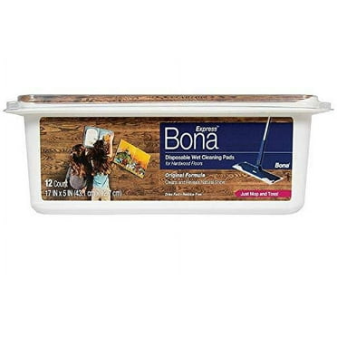 bona hardwood floor disposable wet cleaning pads, 12 count(2 pack)