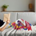 thumbnail image 3 of 21st Birthday Soft Flannel Fleece Throw Blanket, Colorful Design Happy Birthday Themed Image with Geometrical Castle Print, Cozy Plush for Indoor and Outdoor Use, 50" x 70", Multicolor, by Ambesonne, 3 of 5