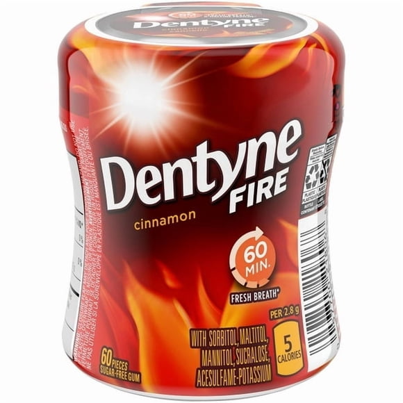 Dentyne Fire Cinnamon, Sugar Free Gum, 1 bottle (60 pieces)