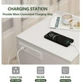 thumbnail image 6 of Auromie Set of 2 Nightstand with Charging Station and LED Lights, Bedside Table with Hidden Compartment for Valuables Storage, Concealment Furniture with Lock Cabinet and Power Outlets… (Whie- 2pcs), 6 of 8
