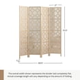thumbnail image 6 of Roundhill Furniture Quarterfoil Infused Diamond Design 4 Panel Room Divider, Gold, 6 of 6