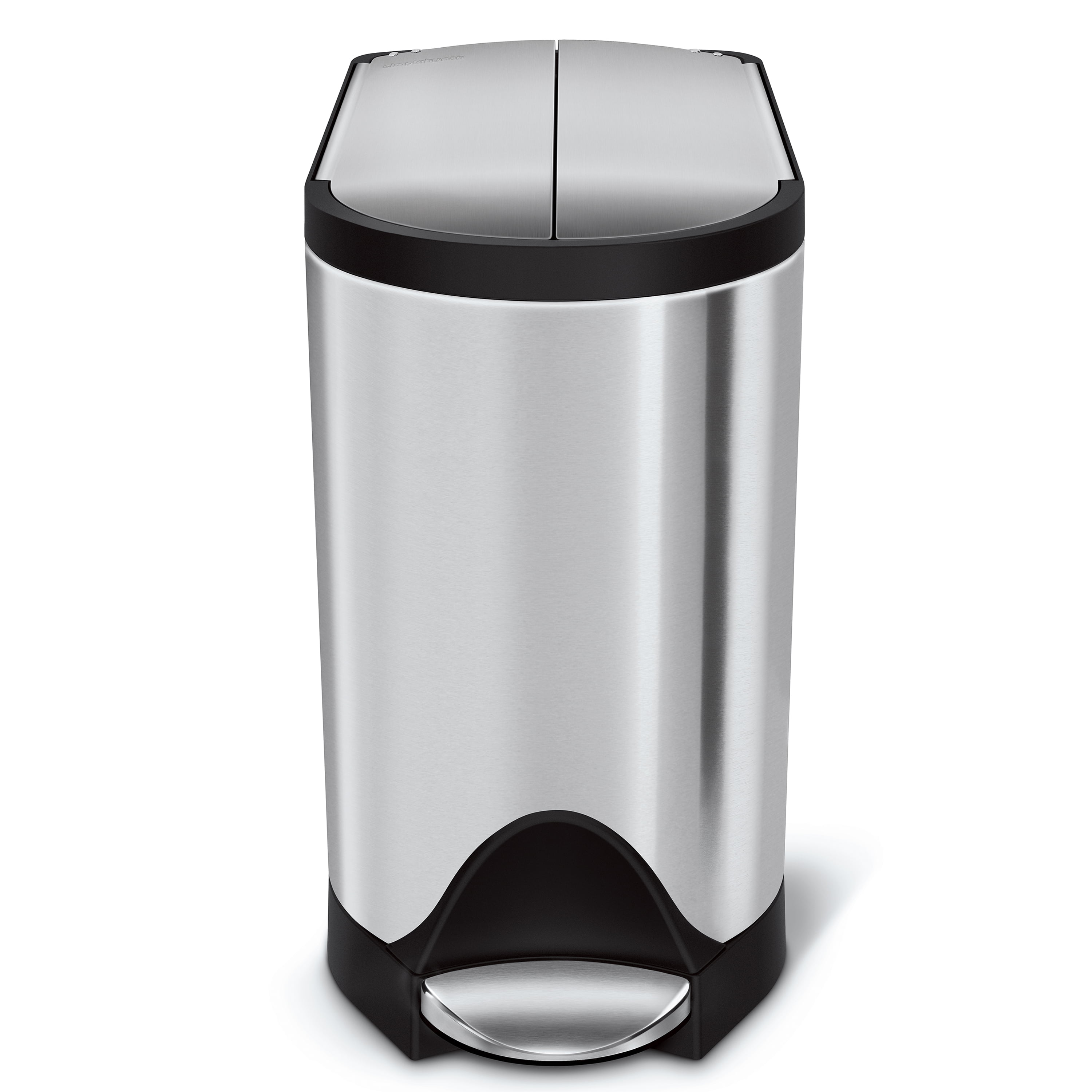 Brushed Stainless Steel Black & Gallon Round Bathroom Step Trash Can simplehuman 10 Liter / 2.6 Gallon in-Cabinet Trash Can Heavy-Duty Steel Frame 4.5 Liter / 1.2 Gallon 