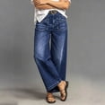 thumbnail image 6 of High Waist Wide Leg Jeans for Women Vintage Wash Casual Loose Denim Pants Loose Stretchy Long Trousers Straight Leg Denim Pants with Pockets, 6 of 9