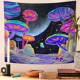 thumbnail image 3 of DaShan Blacklight Mushroom Tapestry Wall Hanging,Fantasy Galaxy Space Tapestries for Dorm Living Room Bedroom Decor 60"Wx50"L, 3 of 5
