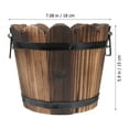 thumbnail image 3 of Miangastore Retro Solid Wood Flower Pot for Succulents Desk Decoration with Brown Color and Spontaneous Water Absorption 7.5 Inches, 3 of 8