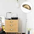 thumbnail image 5 of Lishi Vintage Retro Iron Metal Handles Shell Drawer Cabinet Handle with 20 Screws (Color: Brass) 10 Pieces, 5 of 5