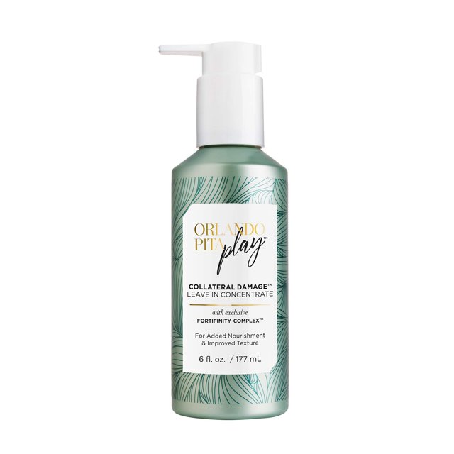 ORLANDO PITA PLAY Collateral Damage Leave-in Concentrate Exclusivo complejo Fortifinity para mayor nutrición y textura mejorada, repone el cabello seco y dañado, 6 onzas líquidas