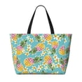 thumbnail image 2 of Fuzoiu Cute Pineapples Print Waterproof Beach Tote Bag for Women Girls with Zipper,Sandproof Pool Swim Bag,Large Capacity Beach Travel Bag for Pool Swim Travel Everyday, 2 of 7