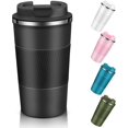thumbnail image 1 of Tasse de Voyage avec Couvercle Étanche, Tasse à Café Réutilisable Isolée pour Boissons/thé, Tasse de Voyage Thermique Portable en Acier Inoxydable (510ml Noir), 1 of 5