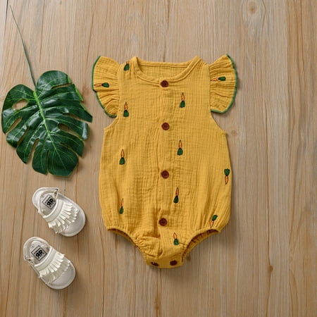 

Hunpta Newborn Infant Baby Girls Boys Fly Sleeve Carrot Cactus Romper Bodysuit Outfits