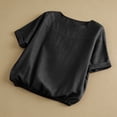 thumbnail image 4 of Womens Summer Tops Crew Neck Cotton Top Medium Sleeve T Shirt Loose Pullover, 4 of 6