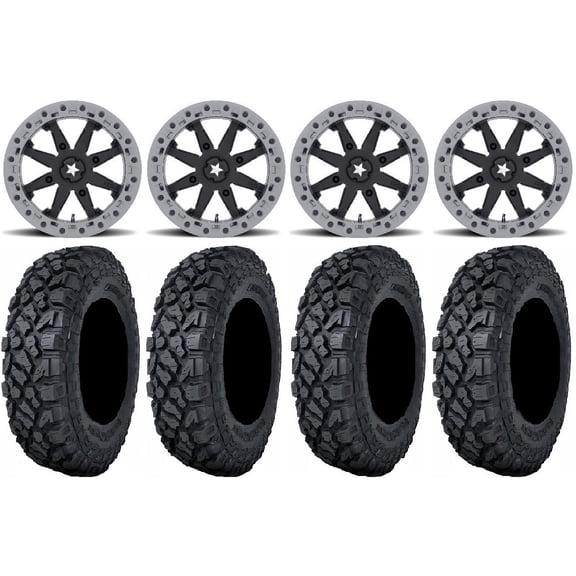 MSA Lok2 Beadlock 14" ATV Wheels 28" Klever X/T Tires Sportsman 550 850 1000