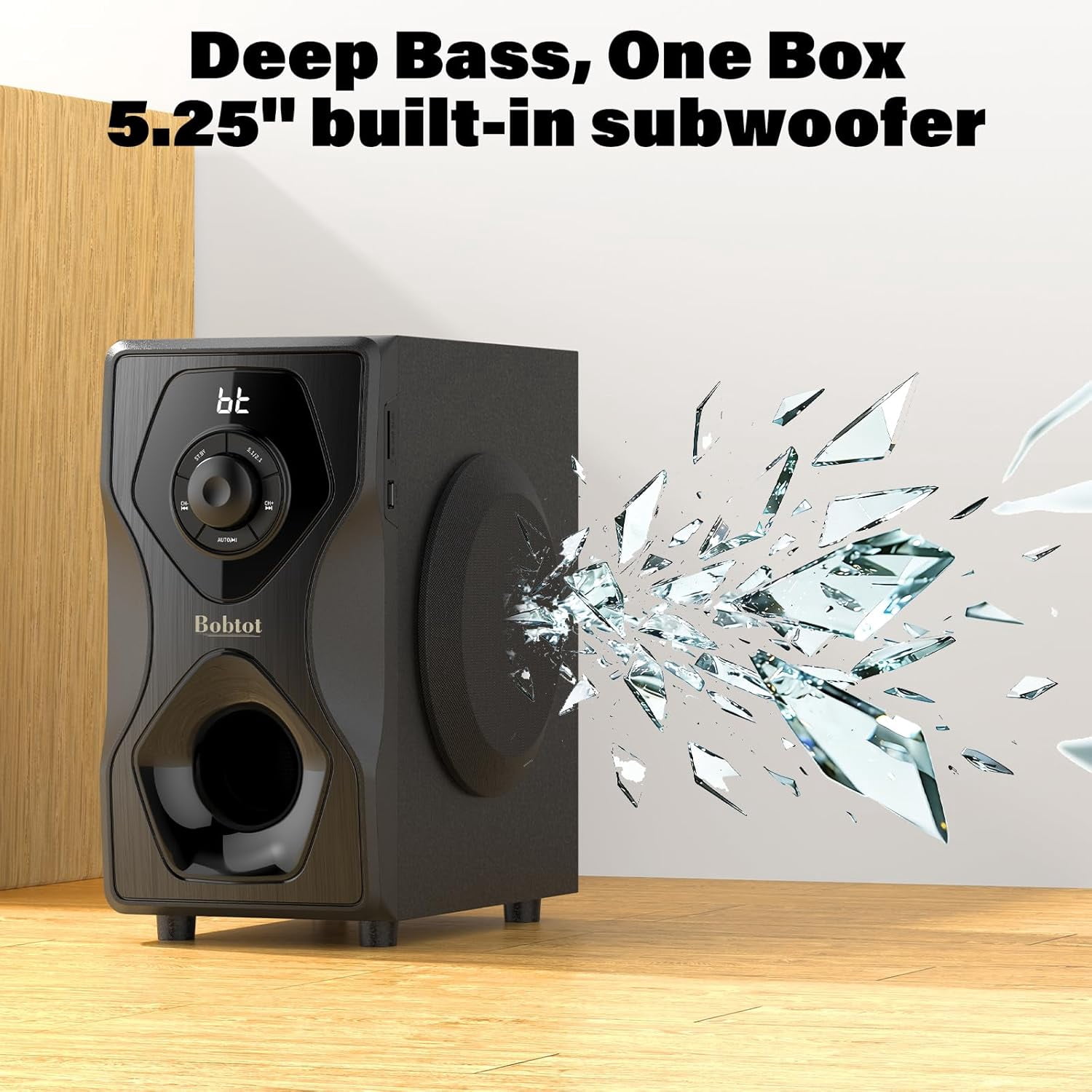 Bobtot 700 Watts Surround Sound Speakers Home Theater Systems 5.1/2.1Wired Stereo Speaker System 5.25" Subwoofer Strong Bass with Bluetooth ARC Optical Input