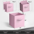thumbnail image 3 of Sorbus 13 Inch Collapsible Fabric Storage Cubes, 8 Foldable Baskets for Organizing for Closet, Shelves, Clothes, Toys, Books, Pastel Pink, 3 of 7