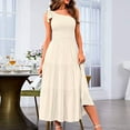 thumbnail image 2 of Prolriy Robes Printemps Été pour Femmes 2025 Robe Maxi d'Été pour Femmes Robe Longue Sans Manches à une Épaule Ourlet à Volants Robe Fluide Robes d'Été pour Femmes, Robes Femmes Beige TG, 2 of 8