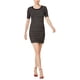 thumbnail image 1 of Kensie Vestido camisero elástico para mujer, negro, pequeño Kensie Camisa de vestir, 1 of 2