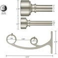 thumbnail image 3 of Brushed Nickel Double Curtain Rods, Heavy Duty Double Window Rod 72-144 Inches, 1-Inch Front and 5/8 Inch Back Telescoping Double Drapery Rods with Modern End Cap, 3 of 7