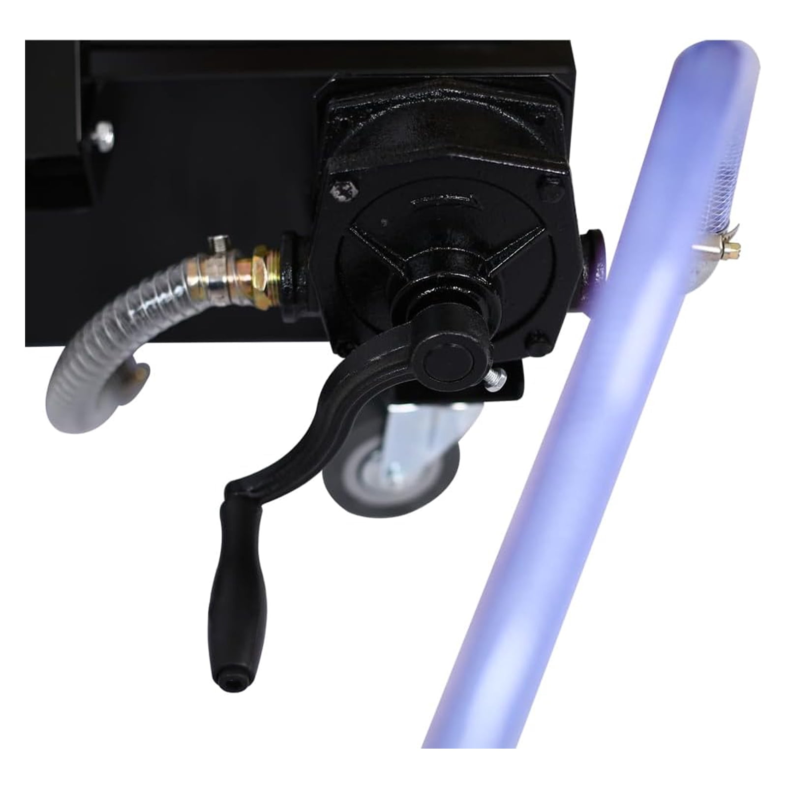 25 Gallon - Low Profile Oil Drain Pan, Oil Drain Pan with Manual Pump - Folding Handle, Heavy-Duty Mobile Oil Drain Tank with Locking Wheels & Filter Screen for Easy Truck, SUV Oil Changes