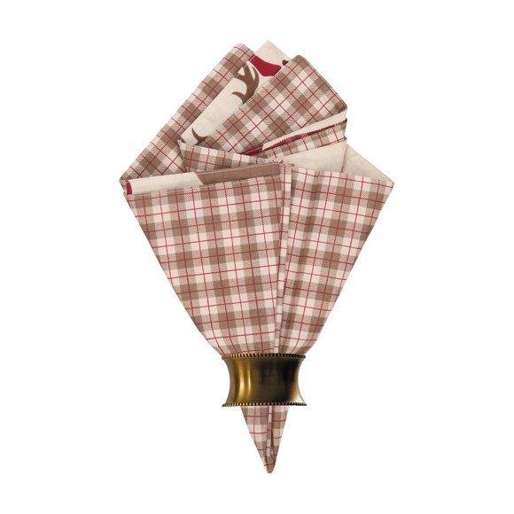 C&F Home Colton Red Tan Brown Plaid Christmas Holiday Xmas Winter Lodge Cabin Woven Cotton Machine Washable Napkin 20X20 Set of 6 Napkin Set of 6 Red