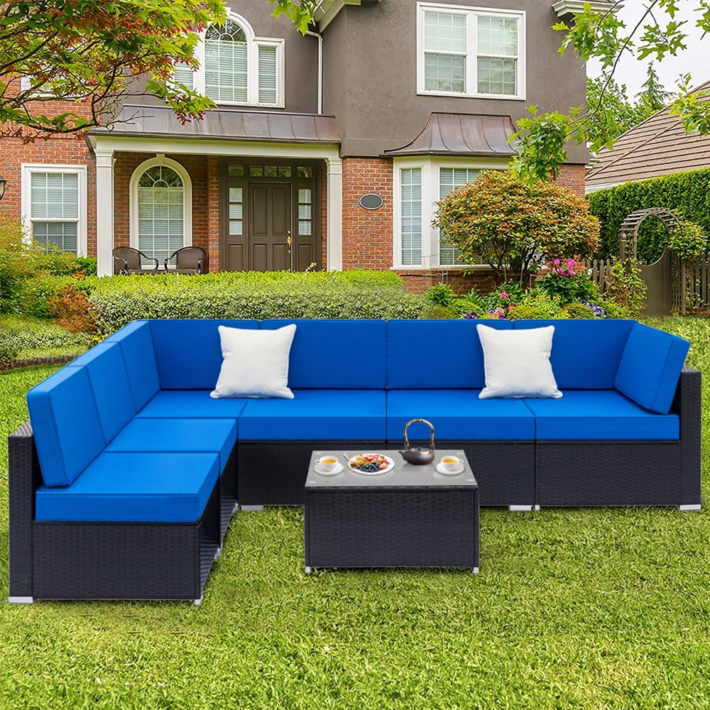Outdoor Patio Sectional Furniture, YOFE Rattan Patio Sectional Sofa
