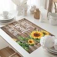 thumbnail image 5 of Vintage Floral Sunflower Placemats Set of 4, Home Sweet Home Table Mats Washable Heat-Resistant Non-Slip Place Mats for Kitchen Dinner Table Indoor Outdoor Decor,13x19 Inch Rustic Brown Farm Wood, 5 of 9