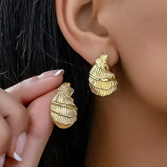 HOOUN Fashion Small 14 Gold Plated Conch Earrings Fashion Stud Jewelry Wholesale Gift