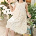 thumbnail image 5 of Spazoro Toddler Girls A-Line Dress, Crew Neck Floral Print 2025 New Style Sleeveless Summer Dresses for Child Girls Beige Size 12 T, 5 of 6